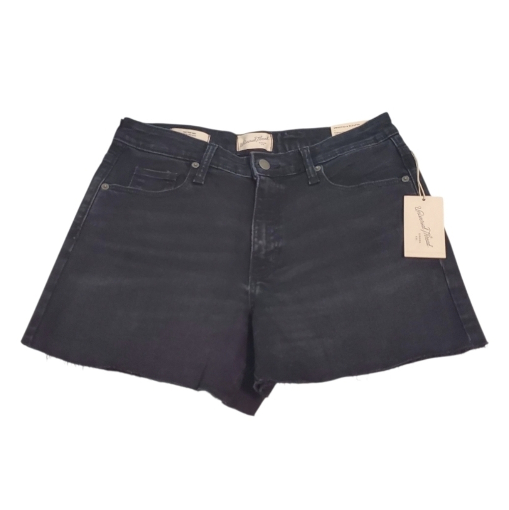 NWT Universal Thread High Rise Midi Black Denim Shorts 10/30R